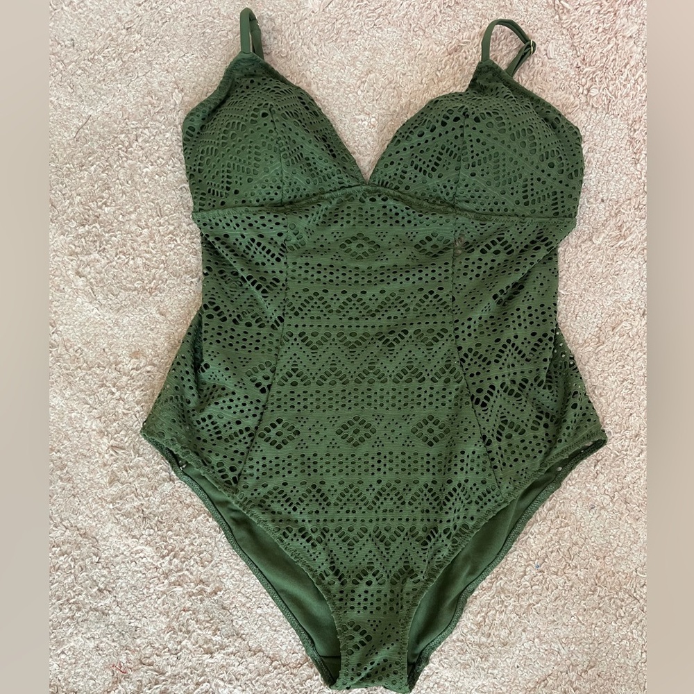 Olive green NWOT swimsuit by adore me size xl